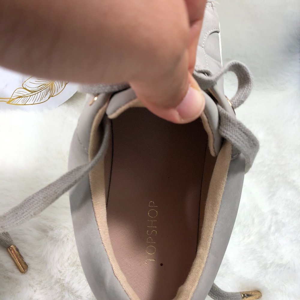 TOPSHOP GRAY SNEAKERS WOMEN SHOES SIZE 38 - Picture 10 of 13